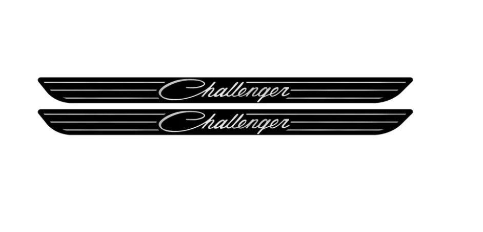 "Challenger Script" Door Sill Covers 08-up Dodge Challenger - Click Image to Close